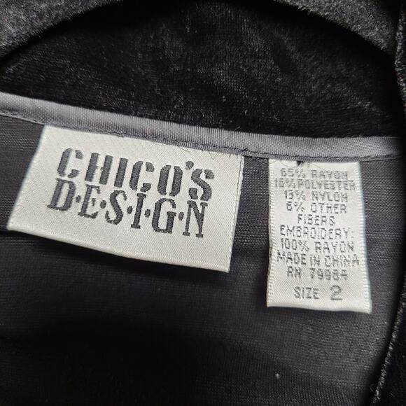 Vintage Chico's Patchwork Brocade Velvet Embroidered Full Zip Jacket Boho Sz 2/L - Picture 9 of 10